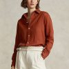 Orange Women’s Ralph Lauren Relaxed Fit Linen Shirts Orange Women’s Ralph Lauren Relaxed Fit Linen Shirts
