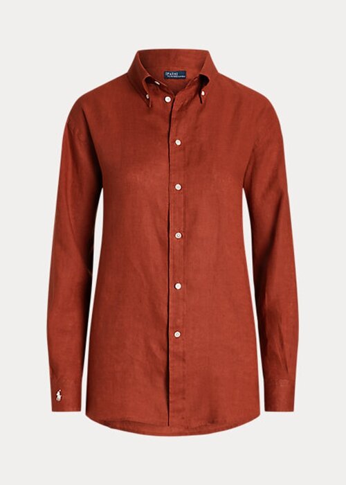 Orange Women’s Ralph Lauren Relaxed Fit Linen Shirts Orange Women’s Ralph Lauren Relaxed Fit Linen Shirts