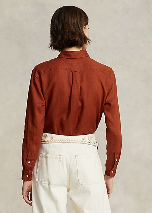 Orange Women’s Ralph Lauren Relaxed Fit Linen Shirts Orange Women’s Ralph Lauren Relaxed Fit Linen Shirts