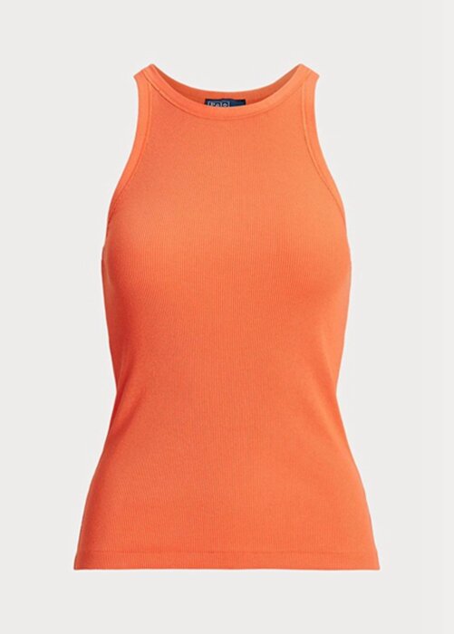 Orange Women’s Ralph Lauren Rib-knit Cotton Tanks Orange Women’s Ralph Lauren Rib-knit Cotton Tanks