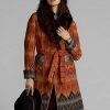 Orange Women’s Ralph Lauren Shearling-Collar Jacquard Coats Orange Women’s Ralph Lauren Shearling-Collar Jacquard Coats