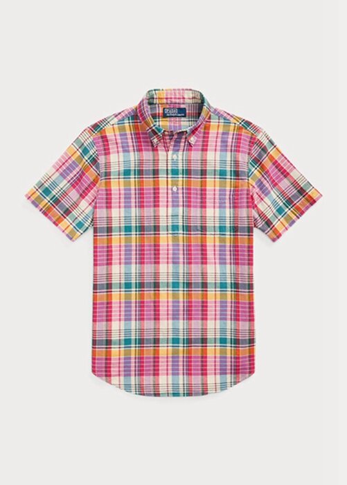 Pink Men’s Ralph Lauren Classic Fit Madras Popover Shirts Pink Men’s Ralph Lauren Classic Fit Madras Popover Shirts