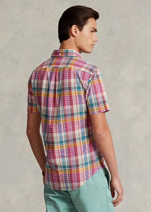 Pink Men’s Ralph Lauren Classic Fit Madras Popover Shirts Pink Men’s Ralph Lauren Classic Fit Madras Popover Shirts