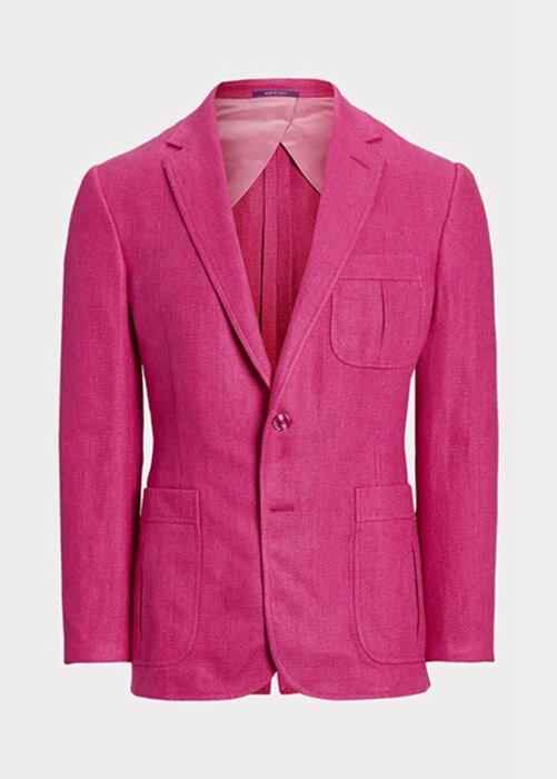 Pink Men’s Ralph Lauren Kent Basket-weave Linen-silk Sport Blazers Pink Men’s Ralph Lauren Kent Basket-weave Linen-silk Sport Blazers