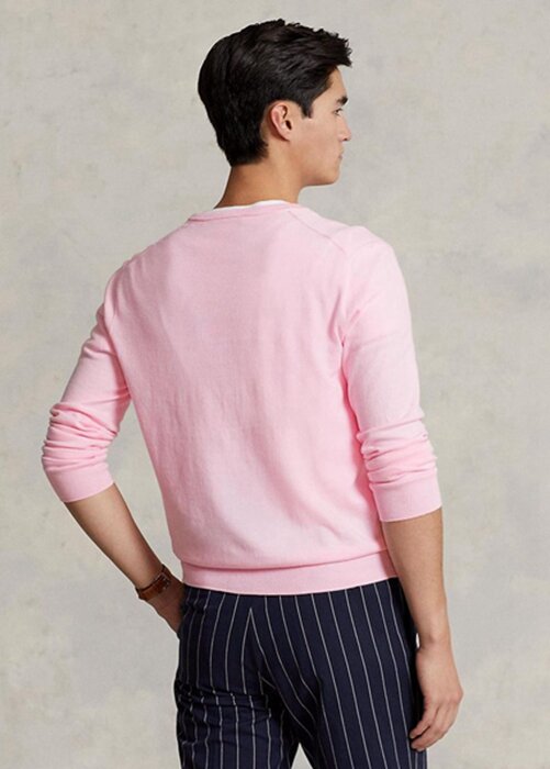 Pink Men’s Ralph Lauren Slim Fit Textured Cotton Jumper Sweaters Pink Men’s Ralph Lauren Slim Fit Textured Cotton Jumper Sweaters