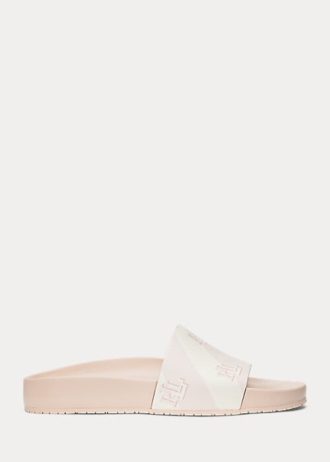 Pink Women’s Ralph Lauren Audrina Logo Faux-Leather Slippers