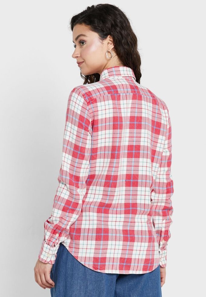 Pink Women’s Ralph Lauren Checked Button Down Shirts Pink Women’s Ralph Lauren Checked Button Down Shirts