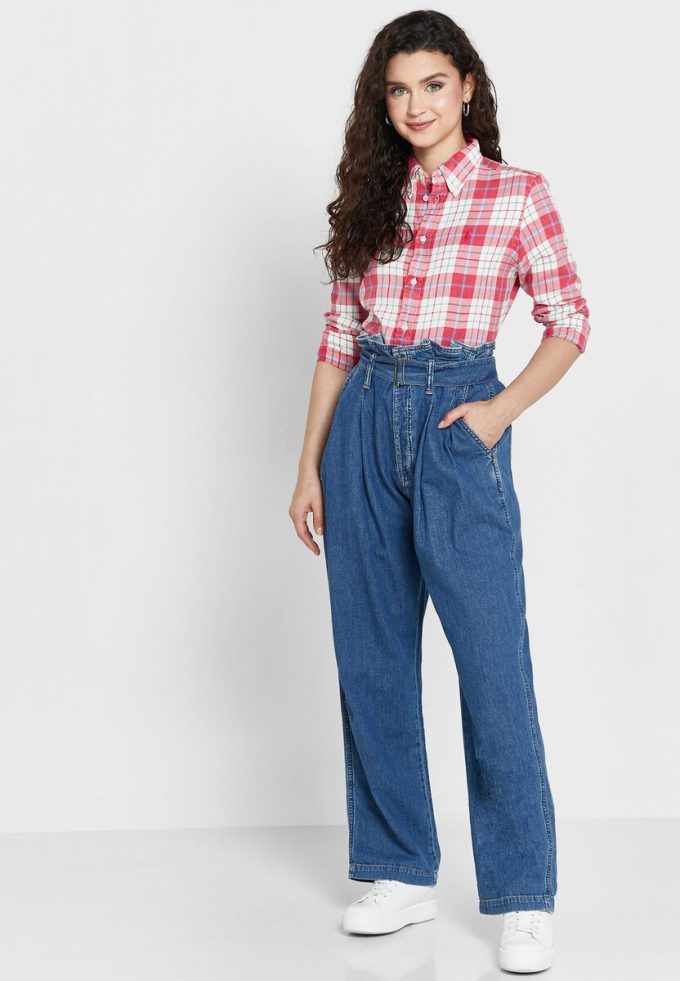 Pink Women’s Ralph Lauren Checked Button Down Shirts Pink Women’s Ralph Lauren Checked Button Down Shirts