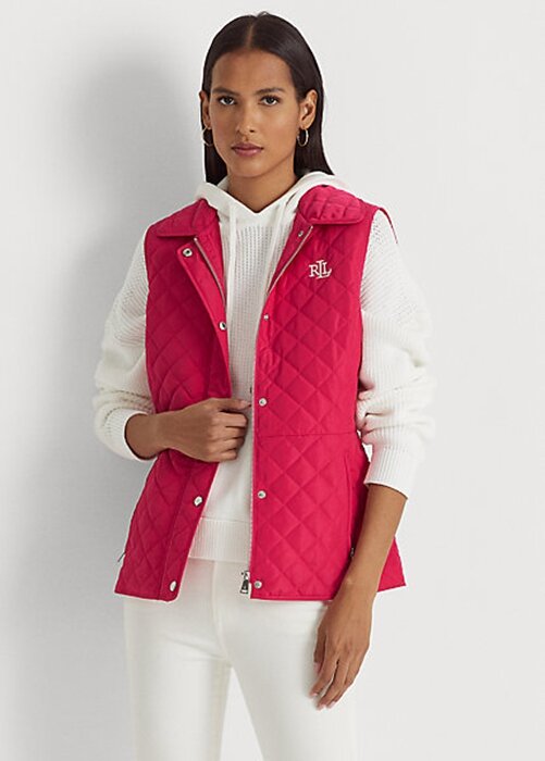 Pink Women’s Ralph Lauren Diamond-Quilted Vest Pink Women’s Ralph Lauren Diamond-Quilted Vest