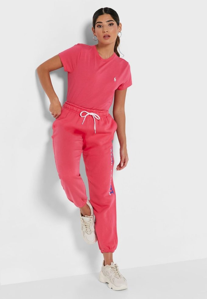 Pink Women’s Ralph Lauren High Waist Ankle Sweatpants Pink Women’s Ralph Lauren High Waist Ankle Sweatpants