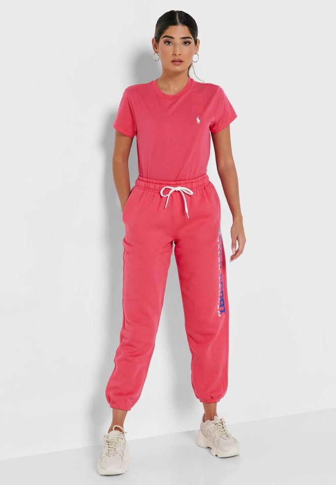 Pink Women’s Ralph Lauren High Waist Ankle Sweatpants Pink Women’s Ralph Lauren High Waist Ankle Sweatpants
