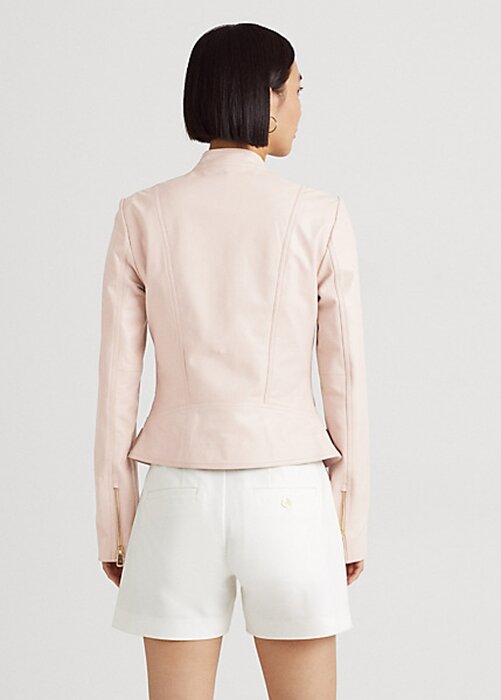 Pink Women’s Ralph Lauren Lambskin Moto Jackets Pink Women’s Ralph Lauren Lambskin Moto Jackets
