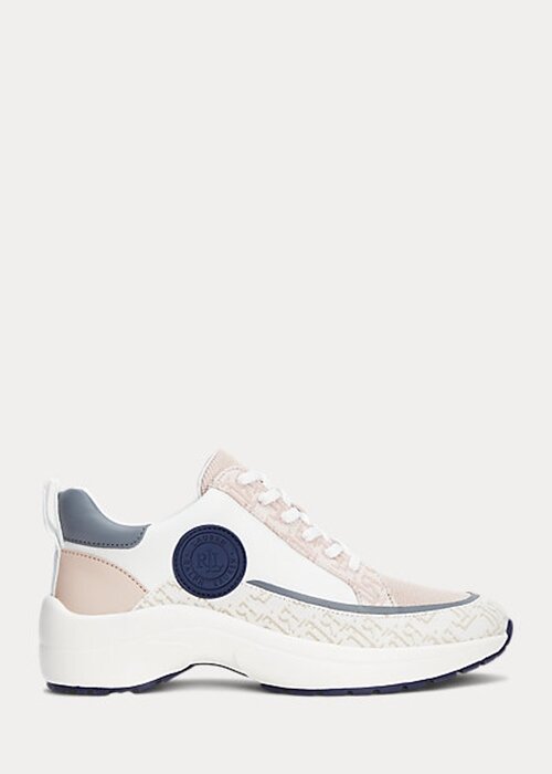 Pink Women’s Ralph Lauren Reaghan Logo Jacquard & Leather Sneakers Pink Women’s Ralph Lauren Reaghan Logo Jacquard & Leather Sneakers