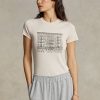 Pink Women’s Ralph Lauren Slim Graphic Ribbed Cotton T Shirts Pink Women’s Ralph Lauren Slim Graphic Ribbed Cotton T Shirts