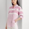 Pink Women’s Ralph Lauren Striped Oversize Linen Shirts Pink Women’s Ralph Lauren Striped Oversize Linen Shirts