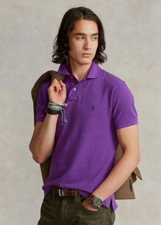 Purple Men’s Ralph Lauren Custom Slim Fit Mesh Polo Shirts
