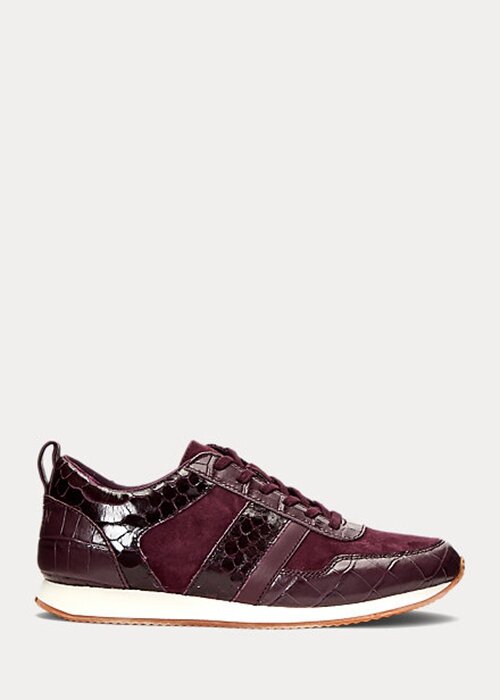 Purple Women’s Ralph Lauren Colten Embossed Leather & Suede Sneakers Purple Women’s Ralph Lauren Colten Embossed Leather & Suede Sneakers