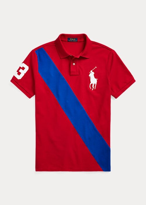 Red Men’s Ralph Lauren Big Pony Mesh Polo Shirts Red Men’s Ralph Lauren Big Pony Mesh Polo Shirts