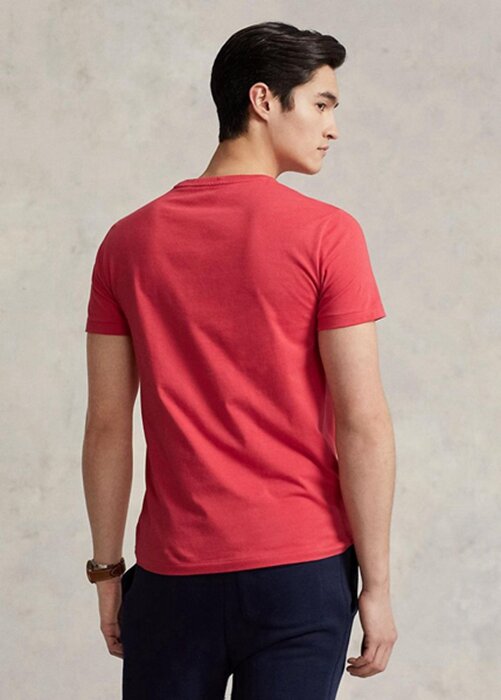Red Men’s Ralph Lauren Custom Slim Fit Crewneck T Shirts Red Men’s Ralph Lauren Custom Slim Fit Crewneck T Shirts