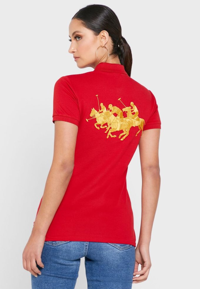 Red Women’s Ralph Lauren Button Detail Shirt Polo Shirts Red Women’s Ralph Lauren Button Detail Shirt Polo Shirts