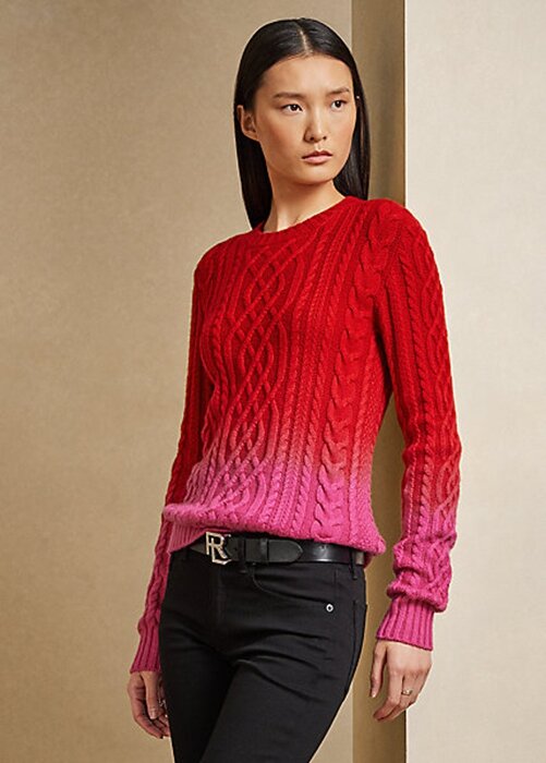 Red Women’s Ralph Lauren Lunar New Year Cable-Knit Sweaters Red Women’s Ralph Lauren Lunar New Year Cable-Knit Sweaters