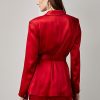 Red Women’s Ralph Lauren Quinton Belted Satin Jackets Red Women’s Ralph Lauren Quinton Belted Satin Jackets