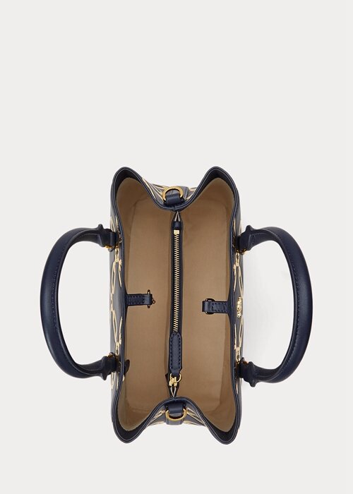 Refined Navy/Modern Gold Women’s Ralph Lauren Foil-Print Leather Medium Marcy Satchel Bags Refined Navy/Modern Gold Women’s Ralph Lauren Foil-Print Leather Medium Marcy Satchel Bags