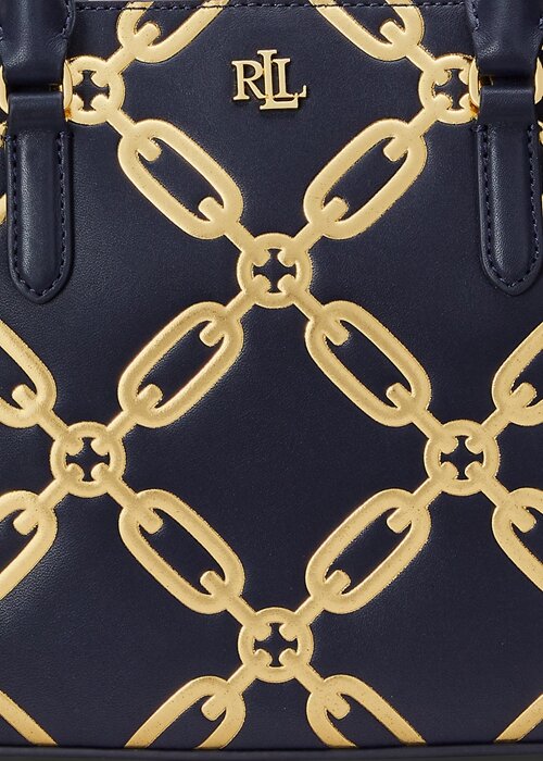 Refined Navy/Modern Gold Women’s Ralph Lauren Foil-Print Leather Medium Marcy Satchel Bags Refined Navy/Modern Gold Women’s Ralph Lauren Foil-Print Leather Medium Marcy Satchel Bags