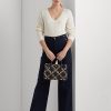 Refined Navy/Modern Gold Women’s Ralph Lauren Foil-Print Leather Medium Marcy Satchel Bags Refined Navy/Modern Gold Women’s Ralph Lauren Foil-Print Leather Medium Marcy Satchel Bags