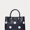 Refined Navy/Vanilla Women’s Ralph Lauren Polka-Dot Leather Small Marcy Satchel Bags Refined Navy/Vanilla Women’s Ralph Lauren Polka-Dot Leather Small Marcy Satchel Bags