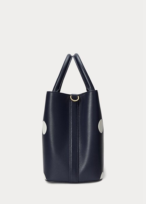 Refined Navy/Vanilla Women’s Ralph Lauren Polka-Dot Leather Small Marcy Satchel Bags Refined Navy/Vanilla Women’s Ralph Lauren Polka-Dot Leather Small Marcy Satchel Bags