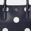 Refined Navy/Vanilla Women’s Ralph Lauren Polka-Dot Leather Small Marcy Satchel Bags Refined Navy/Vanilla Women’s Ralph Lauren Polka-Dot Leather Small Marcy Satchel Bags