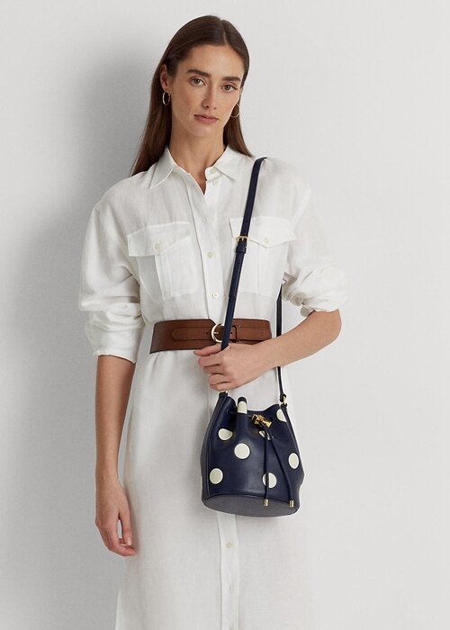 Refined Navy/Vanilla Women’s Ralph Lauren Polka-Dot Medium Andie Handbag Refined Navy/Vanilla Women’s Ralph Lauren Polka-Dot Medium Andie Handbag