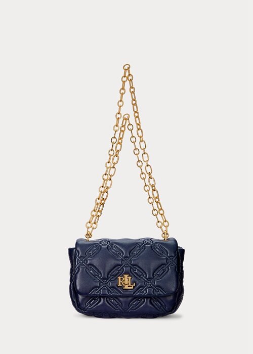 Refined Navy Women’s Ralph Lauren Quilted Nappa Leather Medium Shoulder Bags Refined Navy Women’s Ralph Lauren Quilted Nappa Leather Medium Shoulder Bags