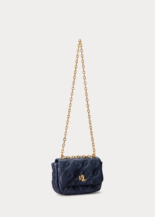 Refined Navy Women’s Ralph Lauren Quilted Nappa Leather Medium Shoulder Bags Refined Navy Women’s Ralph Lauren Quilted Nappa Leather Medium Shoulder Bags