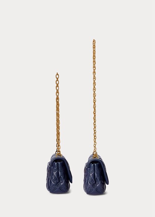 Refined Navy Women’s Ralph Lauren Quilted Nappa Leather Medium Shoulder Bags Refined Navy Women’s Ralph Lauren Quilted Nappa Leather Medium Shoulder Bags