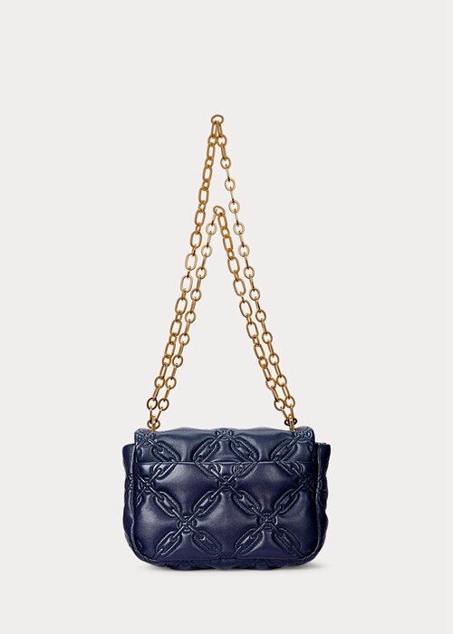 Refined Navy Women’s Ralph Lauren Quilted Nappa Leather Medium Shoulder Bags Refined Navy Women’s Ralph Lauren Quilted Nappa Leather Medium Shoulder Bags