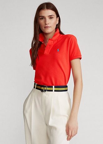 Rose Women’s Ralph Lauren Classic Fit Mesh Polo Shirts Rose Women’s Ralph Lauren Classic Fit Mesh Polo Shirts