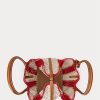 Ruby/Natural Women’s Ralph Lauren Striped Woven Large Bellport Tote Bags Ruby/Natural Women’s Ralph Lauren Striped Woven Large Bellport Tote Bags