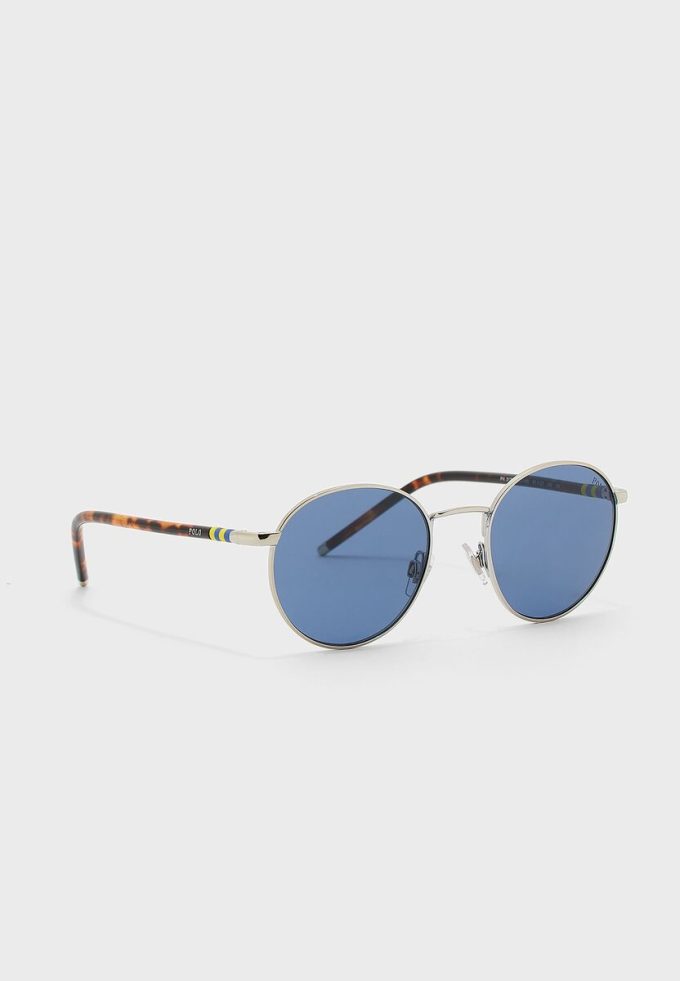 Silver Men’s Ralph Lauren 0PH3133 Round Sunglasses Silver Men’s Ralph Lauren 0PH3133 Round Sunglasses