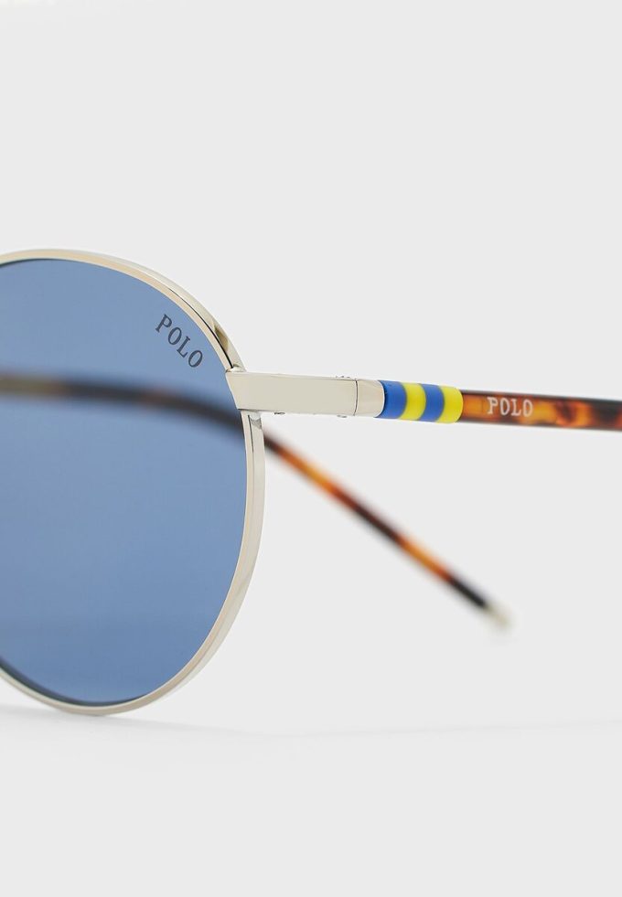 Silver Men’s Ralph Lauren 0PH3133 Round Sunglasses Silver Men’s Ralph Lauren 0PH3133 Round Sunglasses