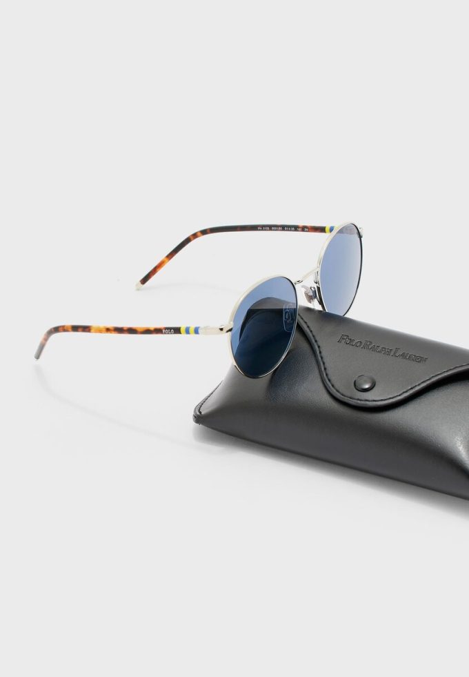 Silver Men’s Ralph Lauren 0PH3133 Round Sunglasses Silver Men’s Ralph Lauren 0PH3133 Round Sunglasses