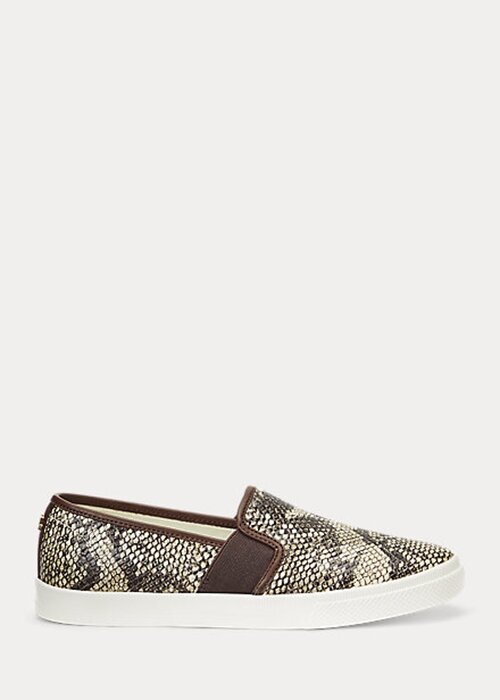 Snake Women’s Ralph Lauren Jinny Embossed Leather Slip-On Sneakers Snake Women’s Ralph Lauren Jinny Embossed Leather Slip-On Sneakers