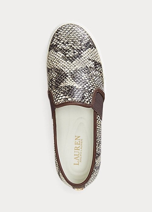 Snake Women’s Ralph Lauren Jinny Embossed Leather Slip-On Sneakers Snake Women’s Ralph Lauren Jinny Embossed Leather Slip-On Sneakers