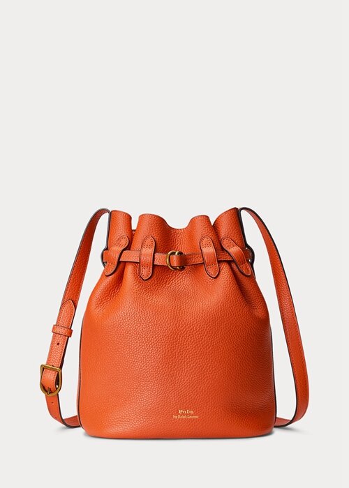 Sunset Orange Women’s Ralph Lauren Leather Medium Bellport Bucket Bags Sunset Orange Women’s Ralph Lauren Leather Medium Bellport Bucket Bags