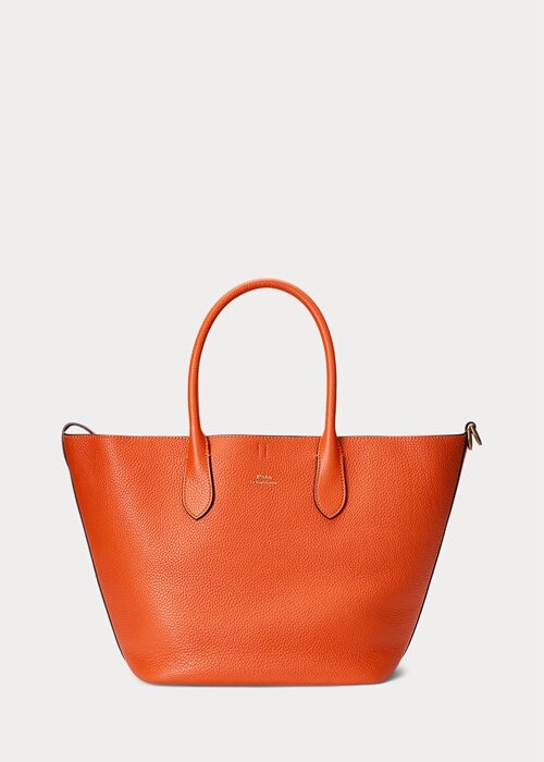 Sunset Orange Women’s Ralph Lauren Reversible Leather Medium Bellport Tote Bags Sunset Orange Women’s Ralph Lauren Reversible Leather Medium Bellport Tote Bags
