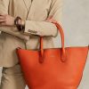 Sunset Orange Women’s Ralph Lauren Reversible Leather Medium Bellport Tote Bags Sunset Orange Women’s Ralph Lauren Reversible Leather Medium Bellport Tote Bags