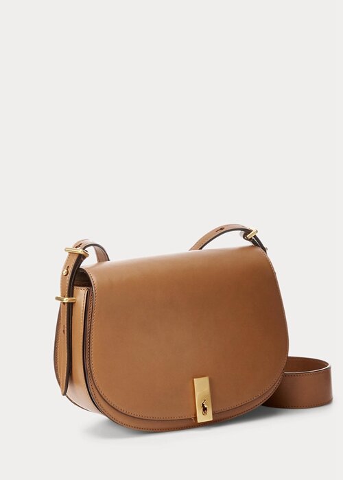 Tan Women’s Ralph Lauren Polo ID Calfskin Saddle Bags Tan Women’s Ralph Lauren Polo ID Calfskin Saddle Bags