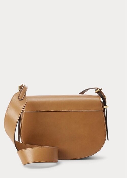 Tan Women’s Ralph Lauren Polo ID Calfskin Saddle Bags Tan Women’s Ralph Lauren Polo ID Calfskin Saddle Bags