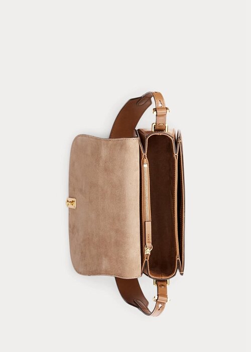 Tan Women’s Ralph Lauren Polo ID Calfskin Saddle Bags Tan Women’s Ralph Lauren Polo ID Calfskin Saddle Bags